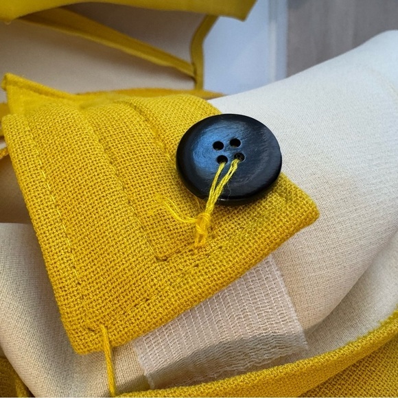 Zara Limited Edition Draped Blazer Mini Dress Yellow Blogger Favorite Small - Picture 8 of 9